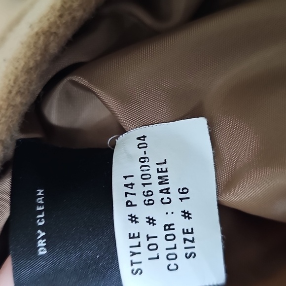 Preston & York Sweet Timeless Academia Wool Blend Camel Color Peacoat Size 16 - Picture 5 of 9